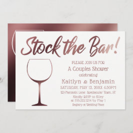 Invitación Rosa de oro y blanco en la ducha de las parejas de