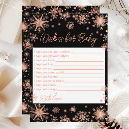 Invitación Rosa De Oro Y Deseos Para El Bebé