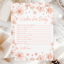Invitación Rosa De Oro Y Deseos Para El Bebé