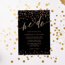 Rosa de oro y Purpurina negro Esparkle We Do Boda