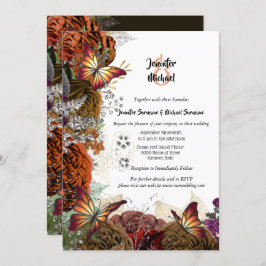 Invitación Rosa de otoño boda de acción de gracias de la mari