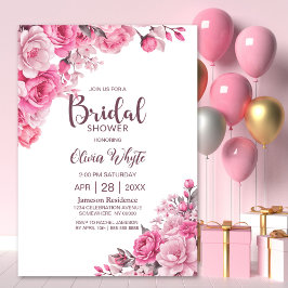 Invitación Rosa de país rosa Floral Bridal Shower