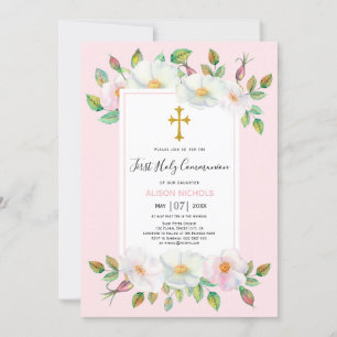Invitación Rosa de perro salvaje blanco rubor