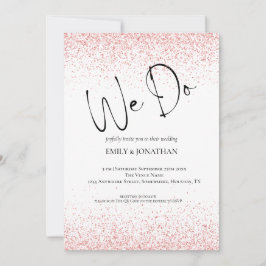 Invitación Rosa de presupuesto Purpurina de oro hacemos Boda 