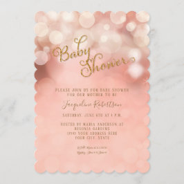Invitación Rosa de princesa Girl Baby Shower de la luz del