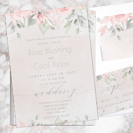 Invitación Rosa de Rubor Eucalyptus Greenery Boda