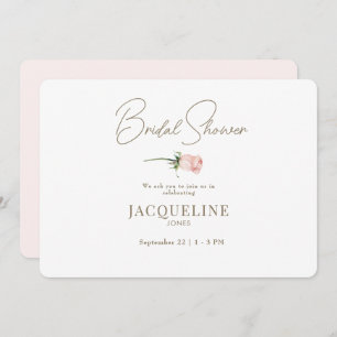 Invitación Rosa de Rubor Stem Bridal Shower
