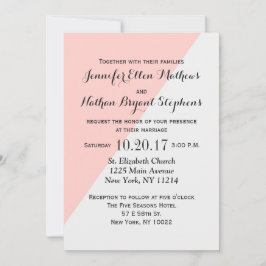 Invitación Rosa de salmón claro y dos tonos grises