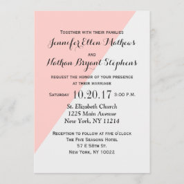 Invitación Rosa de salmón claro y dos tonos grises