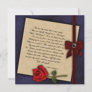 Invitación Rosa de Shakespeare Boda gótico