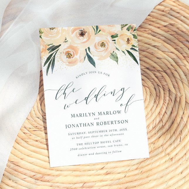 Invitación Rosa de sueño y Boda Purpurina de oro (Subido por el creador)