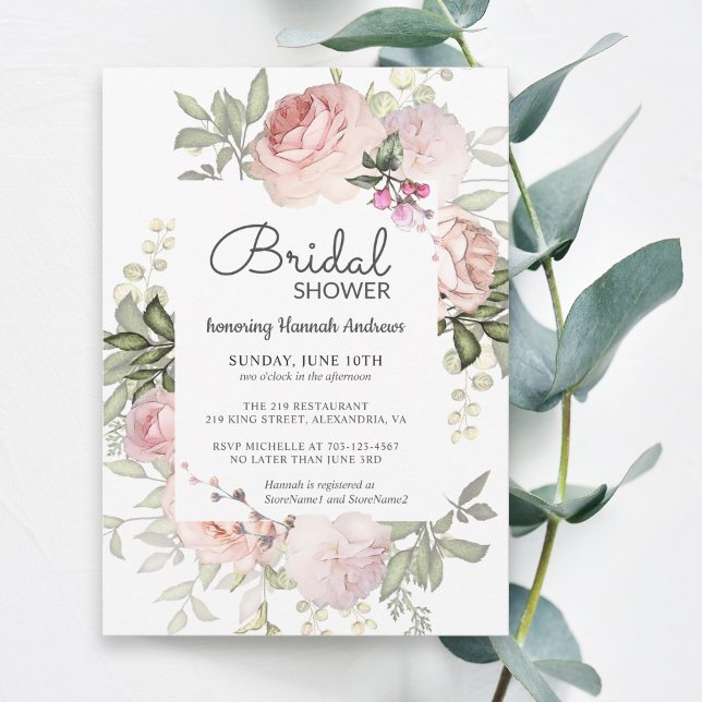 Invitación Rosa de verano Jardín ducha de novia rosa (Subido por el creador)