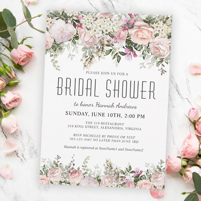 Invitación Rosa de verano Jardín Floral Bridal Shower (Subido por el creador)