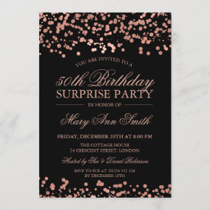 Invitación Rosa del 50 aniversario de Surprise Party Relieve 