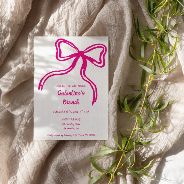 Invitación rosa del arco dibujado a mano en el día (Subido por el creador)