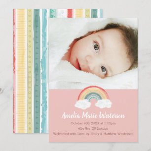 Invitación Rosa del arcoiris Baby Shower