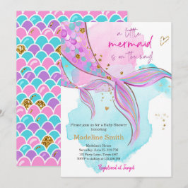 Invitación rosa del Chica de rociado de Baby Showe