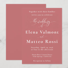 Invitación Rosa del Desierto - Boda Romántica Minimalista