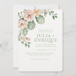 Invitación Rosa del desierto y Boda de Cactus