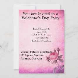 Invitación Rosa del día de San Valentín
