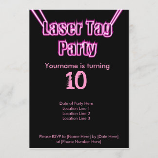 Invitación rosa del Fiesta de etiquetas láser