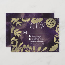 Invitación Rosa del Jardín Floral Botánico Boda Púrpura Oro