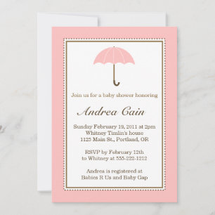 Invitación rosa del paraguas