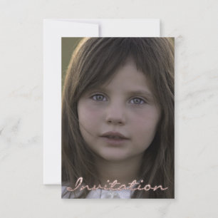 Invitación Rosa del partido de cumpleaños de la foto Purpurin