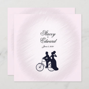 Invitación rosa del tema del Boda de bicicletas