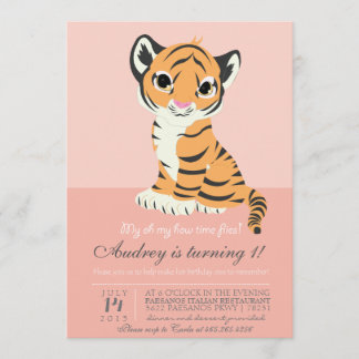 Invitación rosa del tigre Naranja moderno