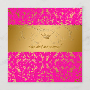 Invitación Rosa divino de oro Baby Shower de la pasión 311