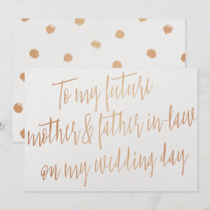 Invitación Rosa Dorada "A mi futura suegra y suegro"