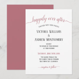 Invitación Rosa Dorada Moderna Boda Felices Para Siempre Escr