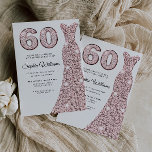 Invitación Rosa Dorada Sparkle Vestida Mujeres 60 cumpleaños<br><div class="desc">Rosa Vestido de espuma de oro Mujeres 60 cumpleaños Invitación a la invitación y artículos coincidentes en nuestra tienda</div>