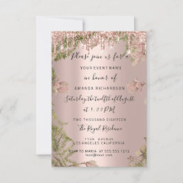 Invitación Rosa Dorado Boda de Novias Floral
