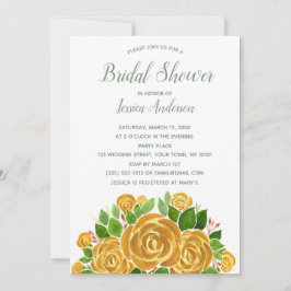 Invitación Rosa dorado ducha de novia