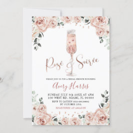 Invitación Rosa Dorado Dusty Rosa Soiree Ducha Nupcial