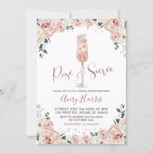 Invitación Rosa Dorado Dusty Rosa Soiree Ducha Nupcial