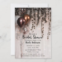 Rosa Dorado Globos Rosados Luces y Hiedra para Bab