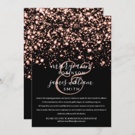 Invitación Rosa Dorado Medianoche Glam Cambió Boda reducido