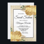 Invitación Rosa dorado Purpurina Floral Sweet 16 Invite<br><div class="desc">Rosa dorado Purpurina Floral Sweet 16 Invitar Ver colección de correspondencias en la tienda</div>