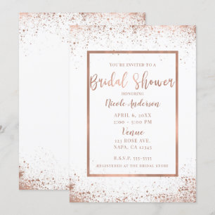 Invitación Rosa Dorado Rosa Glam Moderno Chic Despedida de So
