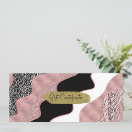 Invitación Rosa Dorado Rosa Onda Abstracta Moderna Glamour Te