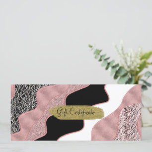 Invitación Rosa Dorado Rosa Onda Abstracta Moderna Glamour Te