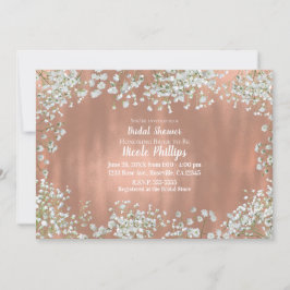 Invitación Rosa Dorado Rubor Rosa Blanco Aliento de Bebe Nupc