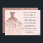 Invitación Rosa Dorado Sparkle Vestido Diamond Bat Mitzvah<br><div class="desc">Más opciones de color en la Pequeña Tienda Bayleigh!</div>
