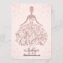 Rosa Dorado Sparkle Vestido Quinceañera Purpurina 