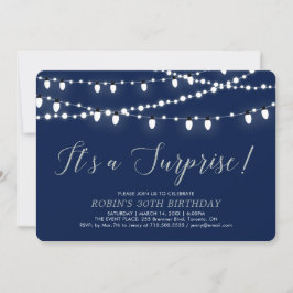 Invitación Rosa Dorado y Azul Marino | Fiesta de Cumpleaños S