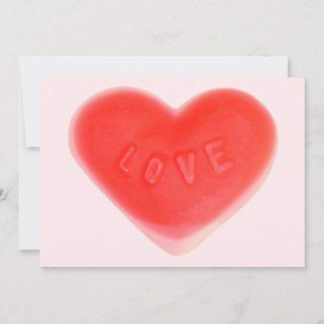 Invitación rosa dulce del corazón (Anverso)