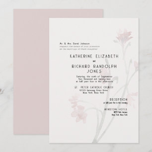 Invitación Rosa Dusty Flor silvestre 2 Boda de vena